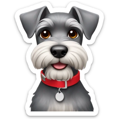 Schnauzer with red collar sticker