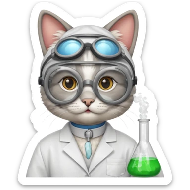 Chemist cat sticker