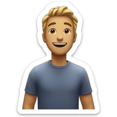 A person looks at the sky and sees happiness sticker