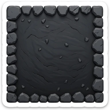 A seamless floor of black volcanic rock sticker