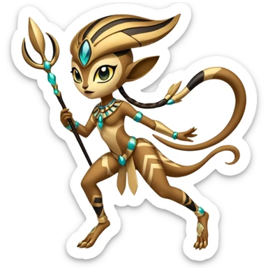  Egyptian Tribal Exotic Colorful Tropical Meloetta-Venom-Heliolisk-Helioptile-fusion, full body, tribal markings  sticker