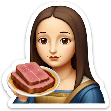 pop art monalisa SPAM meat slop portrait sticker