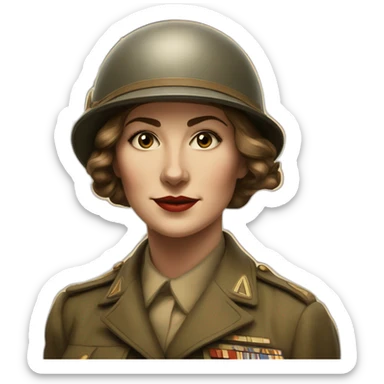 WW1 women from a propaganda poster face shown sticker