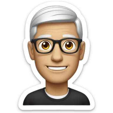 tim cook with a black macbook pro sticker