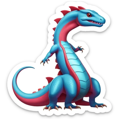 Badass cool colorful salamence-salazzle-hybrid, full body sticker
