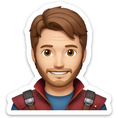 star lord marvel character face only sticker
