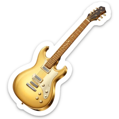 cinematic-realistic-guitar,-polished-metal,-warm-golden-reflections-dancing-along-its-surface,-soft-hands-carefully-positioned-over-the-keys,-glowing-with-an-elegant-and-airy-charm. sticker