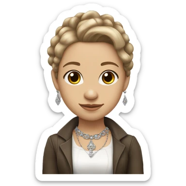 very pale 23 year old with straight light brown hair who works at an insurance firm as an administrator wearing silver jewelry and has tattoos and lives in tennessee and looks like queen victoria a little and used togo to music festivals sticker