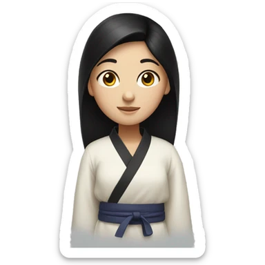 girl with black hair wearing a dobok sticker