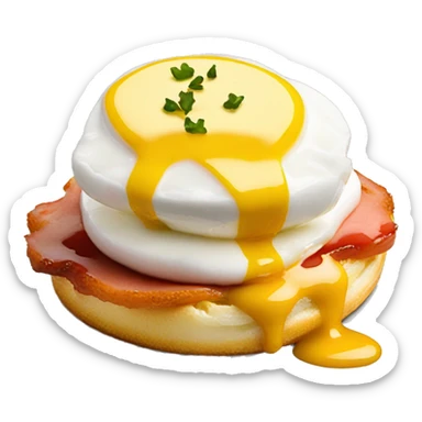 eggs benedict with sauce on top sticker