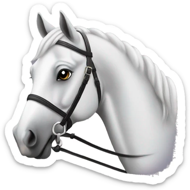 A grey dressage horse sticker