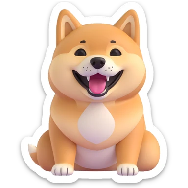 shiba inu, laughing sticker