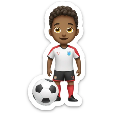 Un niño jugando al futbol sticker
