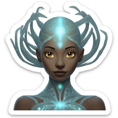 a heavenly alien woman full body sticker