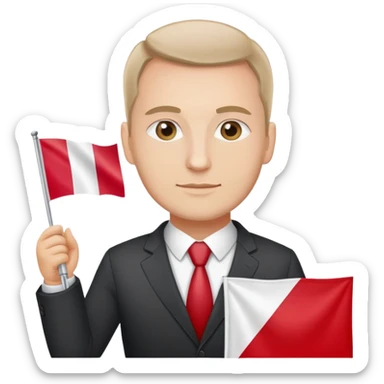 a politician holding the Polish Poland flag sticker