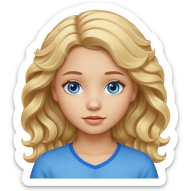 Girl with light skin blonde wavy hair sticker
