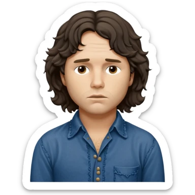 cinematic realistic ultra HD - thoughtful, messy Jim Morrison in a Victorian shirt sticker