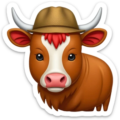 Vaca escocesa de las tierras altas donde no se le ven los ojos sticker