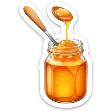 orange marmalade being spooned from jar sticker