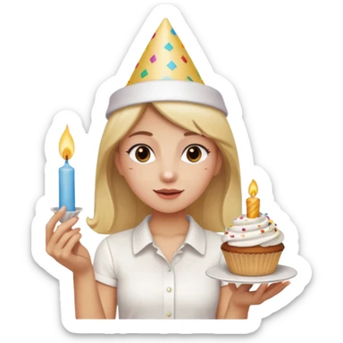 una festa di compleanno con una camicia bianca una ragazza  sticker