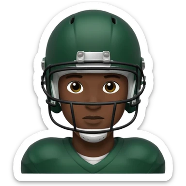 College football player helmet in dark green color ( black player ) sticker