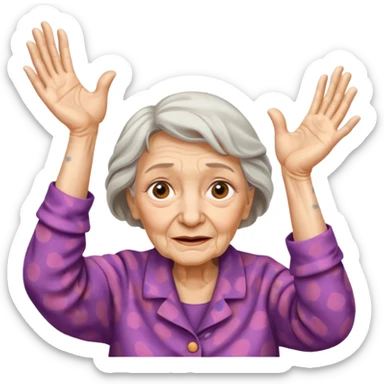 Old lady hands up raise the roof sticker