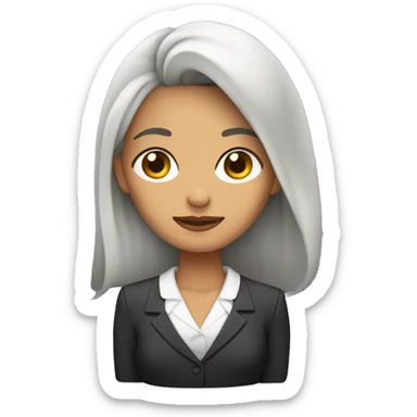 mujer abogada en traje con cabello rojizo sticker
