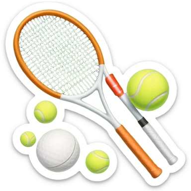 tennis rackets court and ball sticker