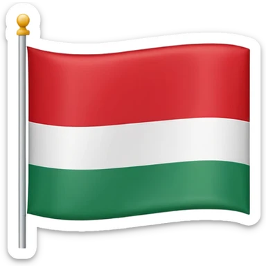 Create a clean emoji-style icon of the flag of the
Square shape, flat vector design, iOS/Unicode emoji style.
Colors:
– top stripe: green
– bottom stripe: red
– thin white horizontal line in the middle.
No text, no symbols, no coat of arms.
Minimalistic, bright, high contrast, emoji-style. sticker