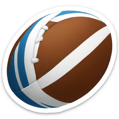 Rugby ball with Christmas hat sticker