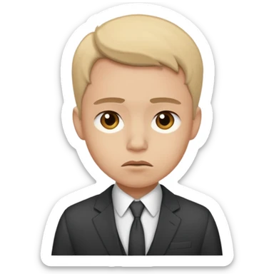 a liittle tired and frustrated entepreneur (only his face). with suit and only a little bit emotional face. young entepreneurs with various suits, but in classic colours. sticker