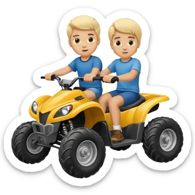 Please make 2 separate young boys both blonde riding separate four wheelers sticker