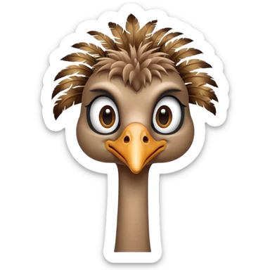 Je voudrais un emoji d'une autruche merci sticker