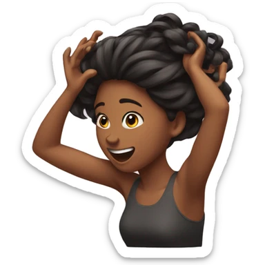 girl flipping hair with hands sticker