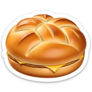 single golden brown soft textured Kartoffelbrötchen sticker