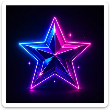 star with a neon glow, glamorous and stylish sticker