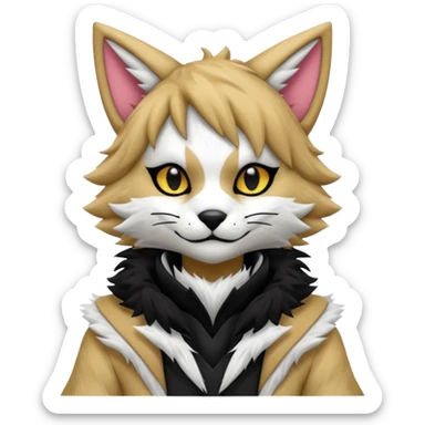 Cool gothic cute Kemonomimi Nekomimi Japanese Anime Kemono Furry Style Protogen-Sergal-Fursuit-furry-fursona sticker