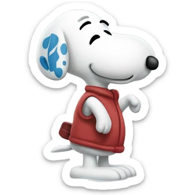 Snoopy in snowstorm sticker