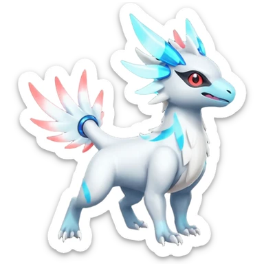 Neon Vibrant Pulsating Trail-glowing Chromatic Trico-Absol-Salamence-Silvally-fusion-hybrid sticker