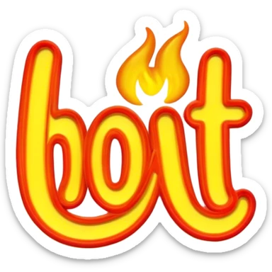 Neon signboard word "hot" sticker