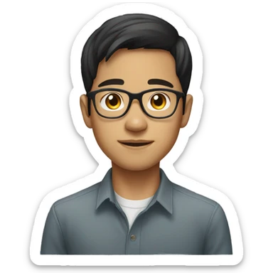 Young Vietnamese male with glasses sticker