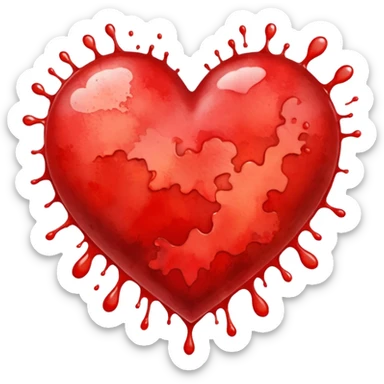 heart with a watercolor splash sticker