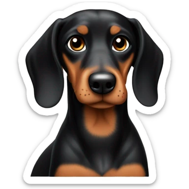 A black and tan short haired sausage dog sticker