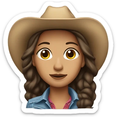 Very pretty brunette cowgirl with light skin sticker