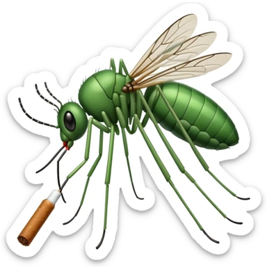 mosquito aedes fumando un cigarro sticker