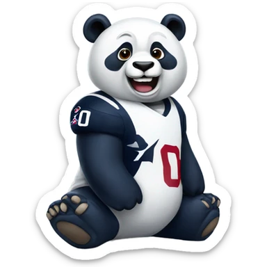 Panda wearing Houston Texans sticker