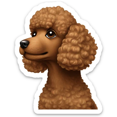 Brown toy poodle profile sticker