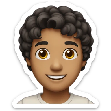 He was born with black hair, brown eyes, and a beautiful smile  sticker