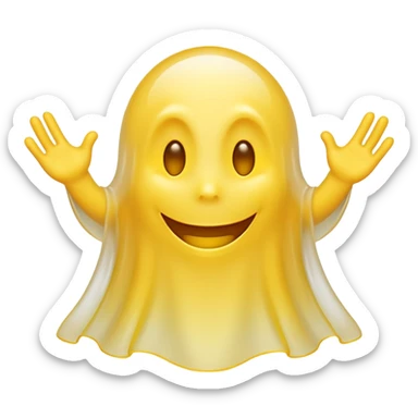 Emojis qui rigole fusionné avec l’emojis fantôme 👻 sticker