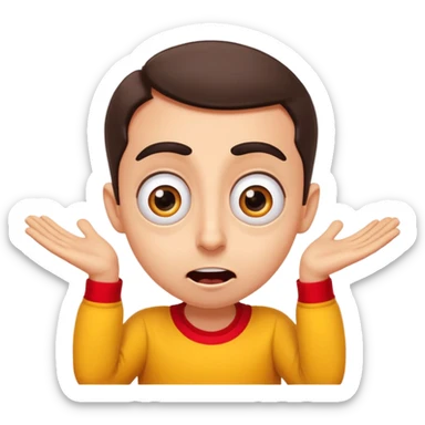“Funny Spanish cartoon character with big expressive eyes, over-the-top reactions, bright colors, exaggerated comedy pose, cute but chaotic energy, meme-style, perfect for viral videos.” sticker